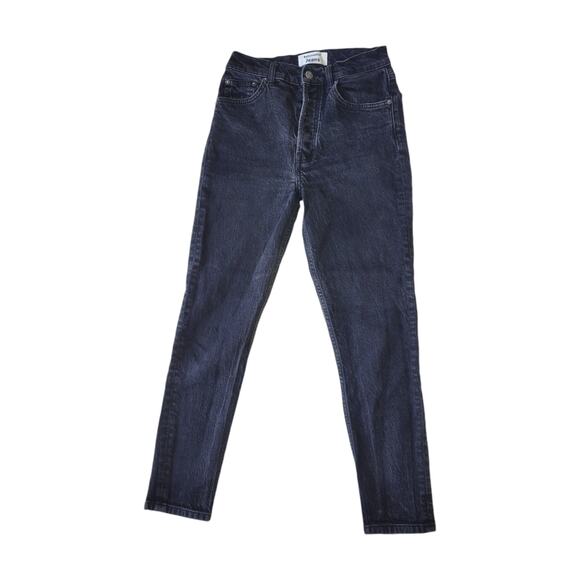 Reformation Button Fly Skinny Jeans Black 27 - Picture 1 of 8